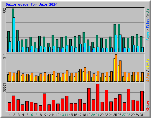 Daily usage for July 2024