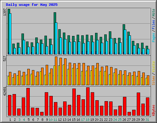 Daily usage for May 2025