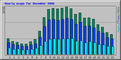 Hourly usage for December 2008