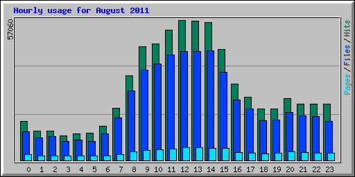 Hourly usage for August 2011