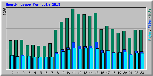 Hourly usage for July 2013