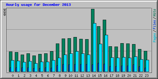 Hourly usage for December 2013