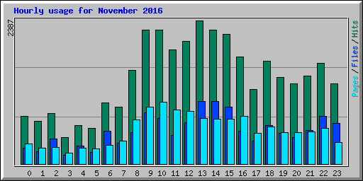 Hourly usage for November 2016