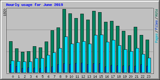 Hourly usage for June 2019