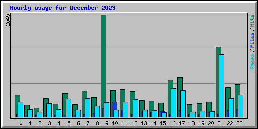 Hourly usage for December 2023
