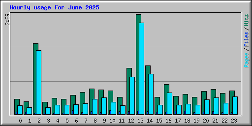 Hourly usage for June 2025